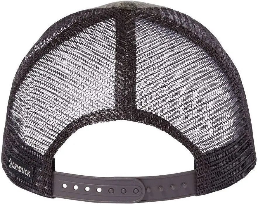 Dri Duck 3358 Pique Trucker Cap - Rock Camo - Multi-colored / one Size Fits Most