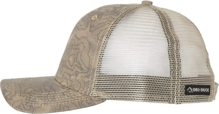 Dri Duck 3458 Territory Trucker Cap - Khaki - one Size Fits Most