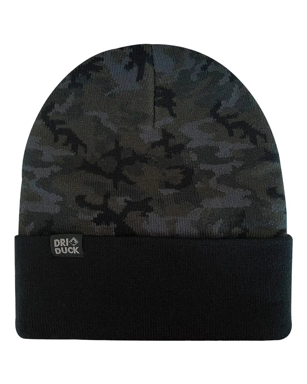 Dri Duck 3523s Coleman Cuffed Beanie - 3523 - Black Woodland Camo - one Size Fits Most