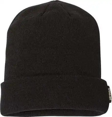 Dri Duck 3562 12’’ Basecamp Performance Knit Beanie - Black - one Size Fits Most