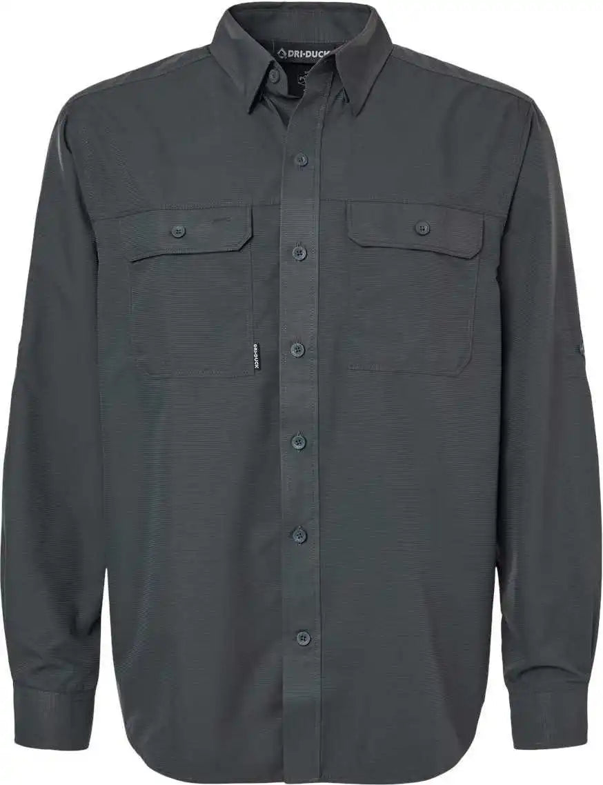 Dri Duck 4441 Crossroad Woven Shirt - Charcoal