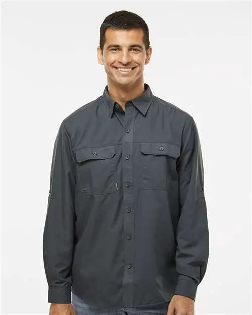 Dri Duck 4441 Crossroad Woven Shirt - Charcoal