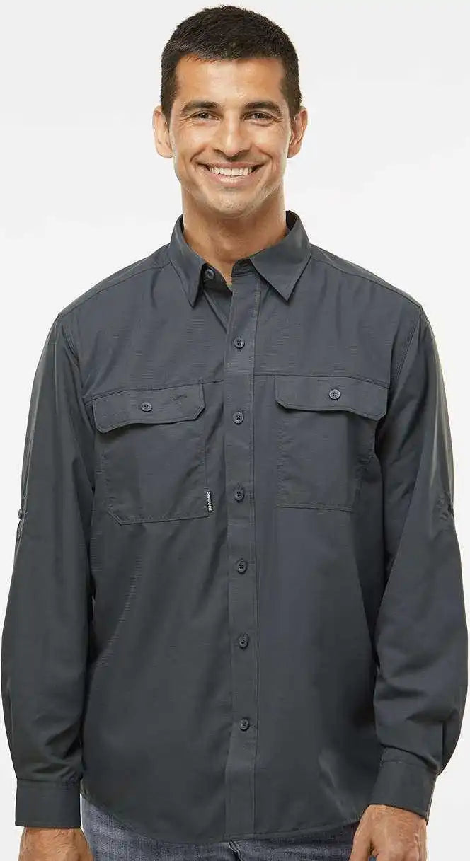 Dri Duck 4441 Crossroad Woven Shirt - Charcoal