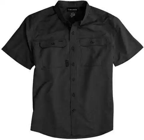 Dri Duck 4445 Crossroad Woven Short Sleeve Shirt - Charcoal