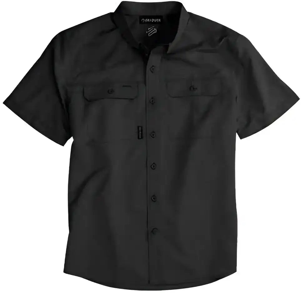Dri Duck 4445 Crossroad Woven Short Sleeve Shirt Charcoal