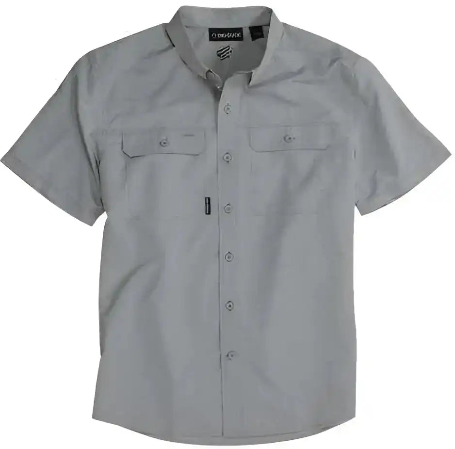 Dri Duck 4445 Crossroad Woven Short Sleeve Shirt Gray