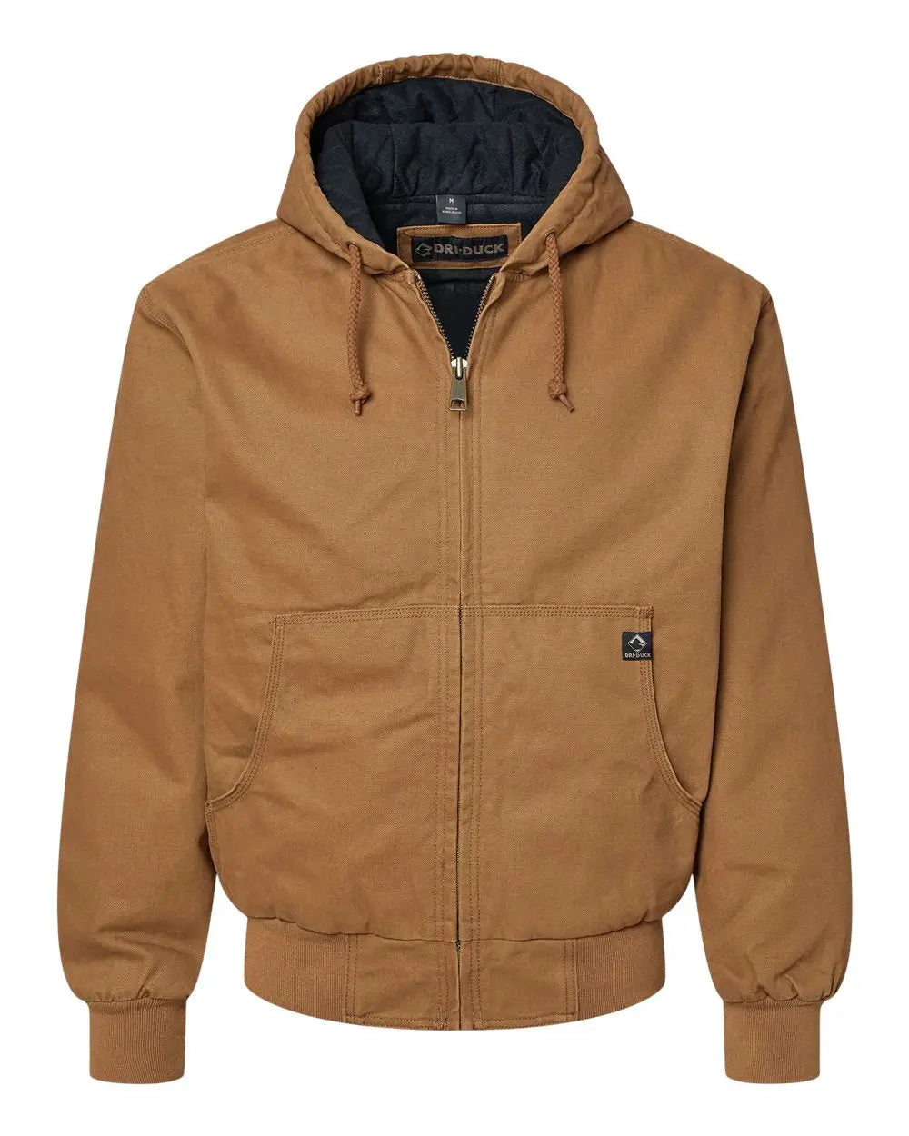 Dri Duck 5020 Cheyenne Boulder Cloth™ Hooded Jacket with Tricot Quilt Lining - Saddle - Brown / Xs