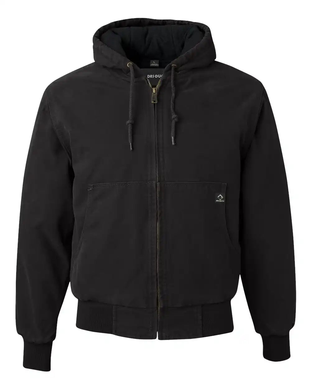 Dri Duck 5020 Cheyenne Boulder Cloth™ Hooded Jacket with Tricot Quilt Lining - Black - Xs