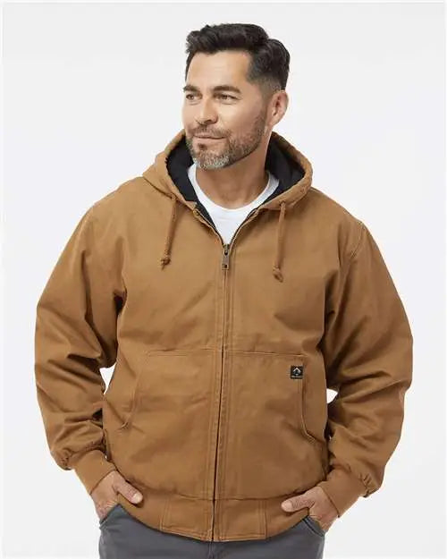Dri Duck 5020 Cheyenne Boulder Cloth™ Hooded Jacket with Tricot Quilt Lining - Saddle