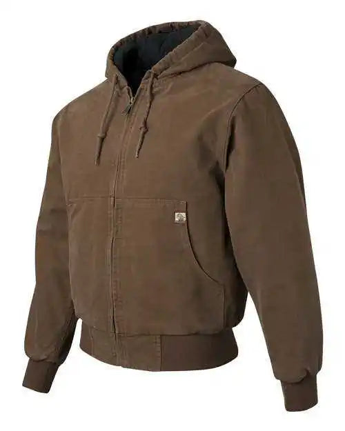 Dri Duck 5020 Cheyenne Boulder Cloth Hooded Jacket with Tricot Quilt Lining - Field Khaki