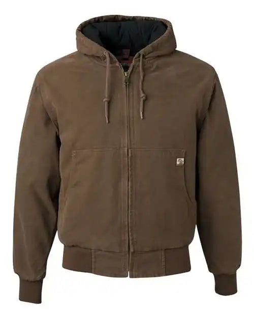 Dri Duck 5020 Cheyenne Boulder Cloth Hooded Jacket with Tricot Quilt Lining - Field Khaki