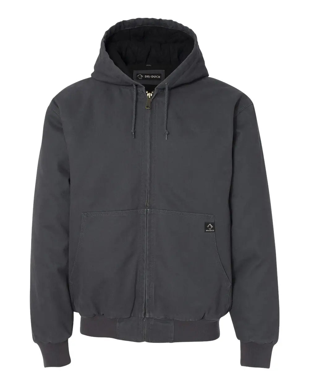Dri Duck 5020 Cheyenne Boulder Cloth™ Hooded Jacket with Tricot Quilt Lining - Charcoal - Dark Gray / s