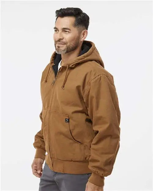 Dri Duck 5020 Cheyenne Boulder Cloth™ Hooded Jacket with Tricot Quilt Lining - Saddle