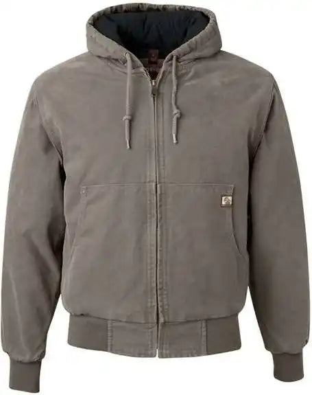 Dri Duck 5020 Cheyenne Boulder Cloth Hooded Jacket with Tricot Quilt Lining Gravel