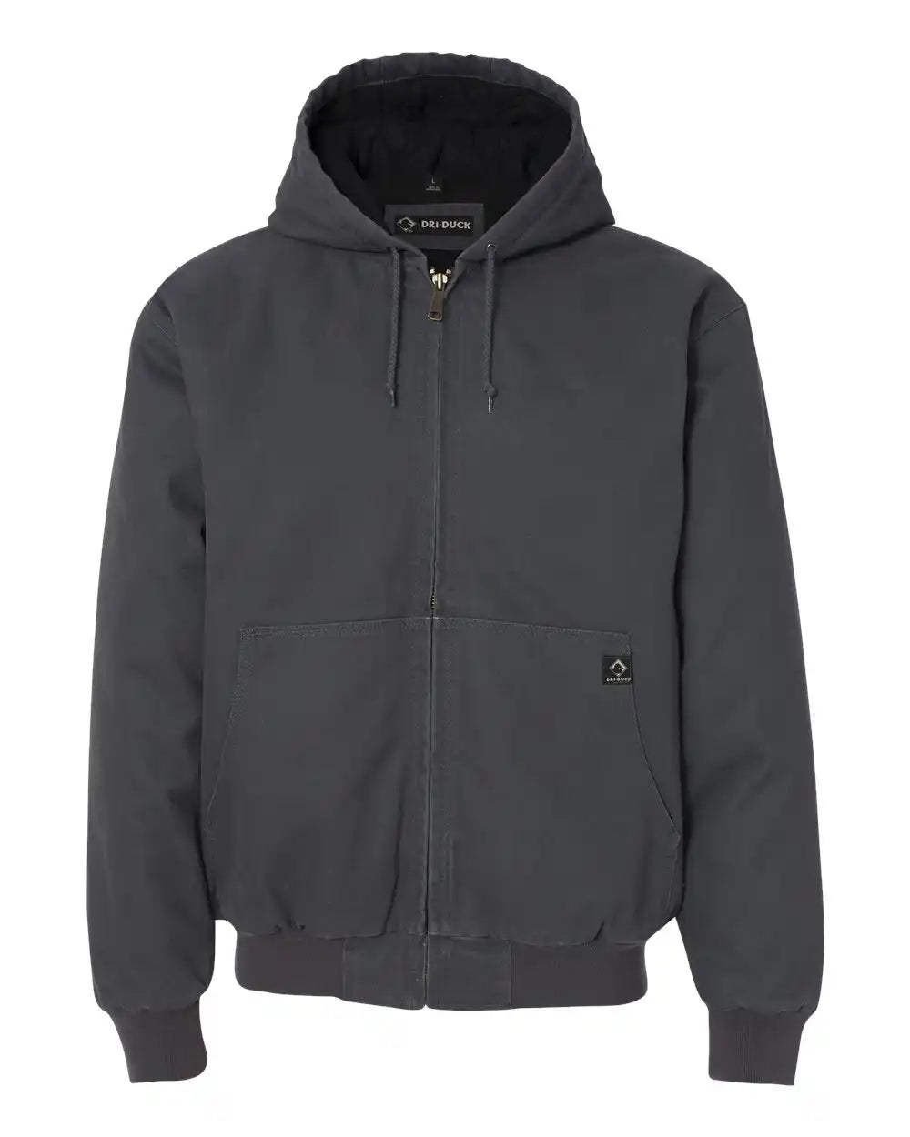 Dri Duck 5020t Cheyenne Boulder Cloth™ Hooded Jacket with Tricot Quilt Lining Tall Sizes - Charcoal - Lt