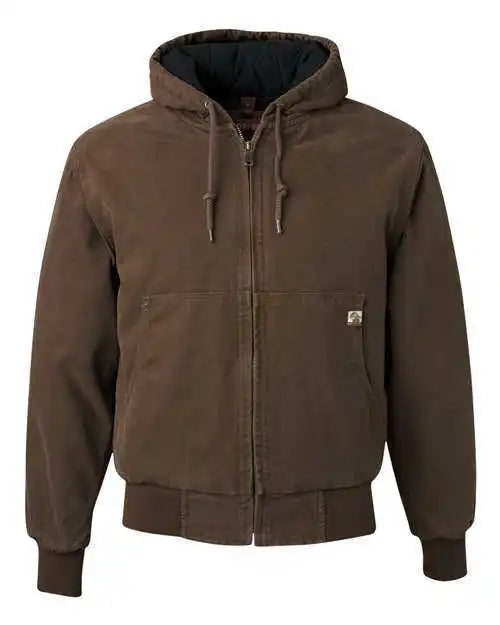 Dri Duck 5020t Cheyenne Boulder Cloth Hooded Jacket with Tricot Quilt Lining Tall Sizes - Tobacco