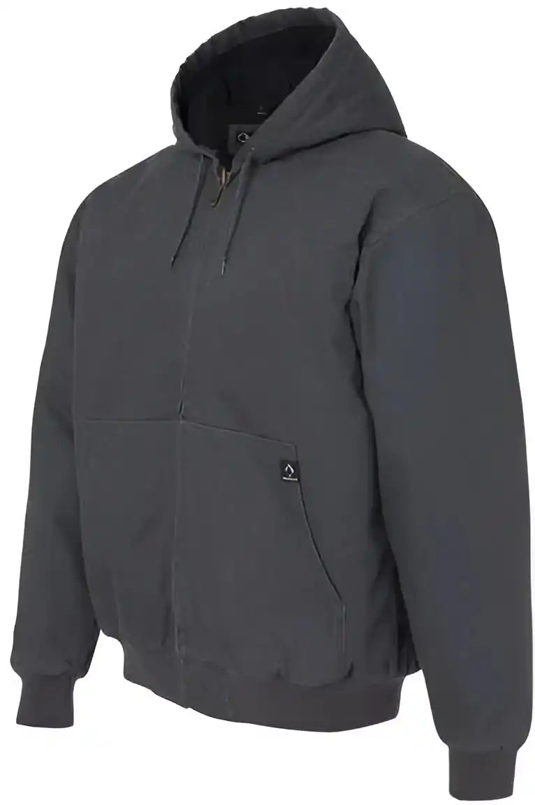 Dri Duck 5020t Cheyenne Boulder Cloth Hooded Jacket with Tricot Quilt Lining Tall Sizes Charcoal