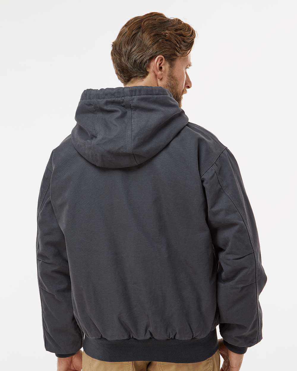Dri Duck 5020t Cheyenne Boulder Cloth Hooded Jacket with Tricot Quilt Lining Tall Sizes - Charcoal