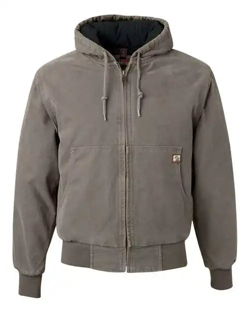 Dri Duck 5020t Cheyenne Boulder Cloth Hooded Jacket with Tricot Quilt Lining Tall Sizes - Gravel