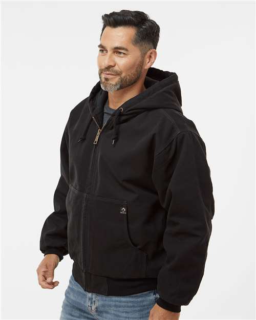 Dri Duck 5020t Cheyenne Boulder Cloth Hooded Jacket with Tricot Quilt Lining Tall Sizes - Black
