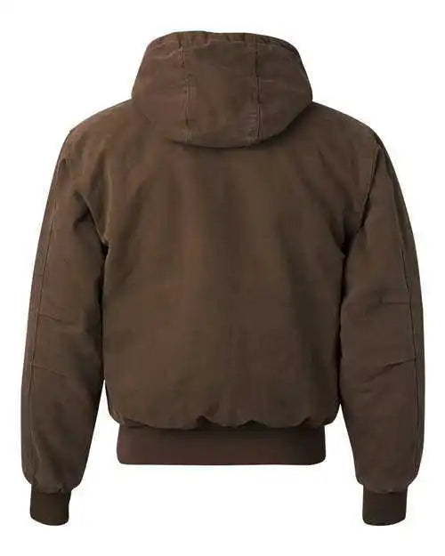 Dri Duck 5020t Cheyenne Boulder Cloth Hooded Jacket with Tricot Quilt Lining Tall Sizes - Tobacco
