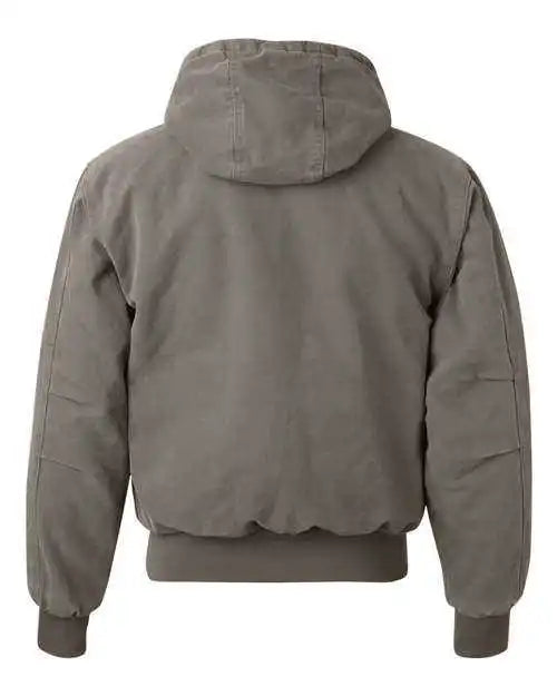 Dri Duck 5020t Cheyenne Boulder Cloth Hooded Jacket with Tricot Quilt Lining Tall Sizes - Gravel