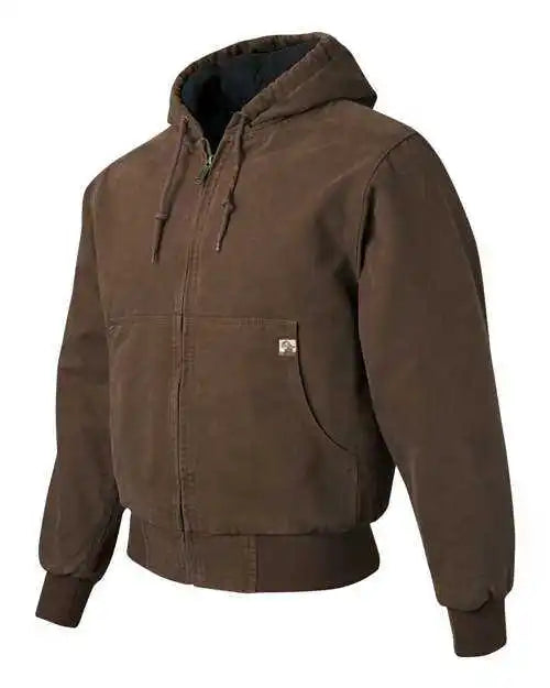 Dri Duck 5020t Cheyenne Boulder Cloth Hooded Jacket with Tricot Quilt Lining Tall Sizes - Tobacco