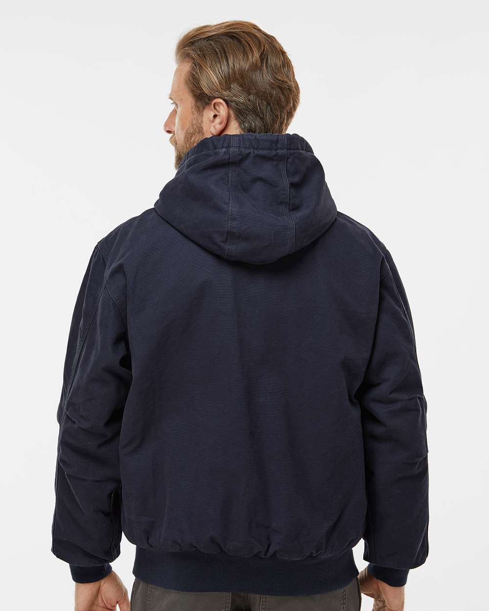 Dri Duck 5020t Cheyenne Boulder Cloth Hooded Jacket with Tricot Quilt Lining Tall Sizes - Navy