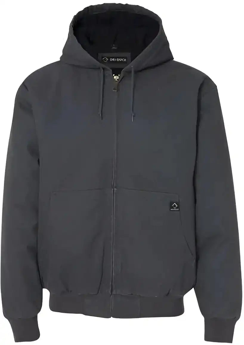 Dri Duck 5020t Cheyenne Boulder Cloth Hooded Jacket with Tricot Quilt Lining Tall Sizes Charcoal