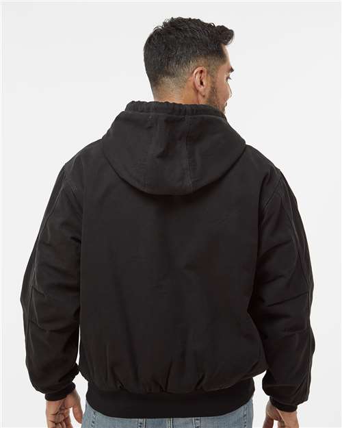 Dri Duck 5020t Cheyenne Boulder Cloth Hooded Jacket with Tricot Quilt Lining Tall Sizes - Black