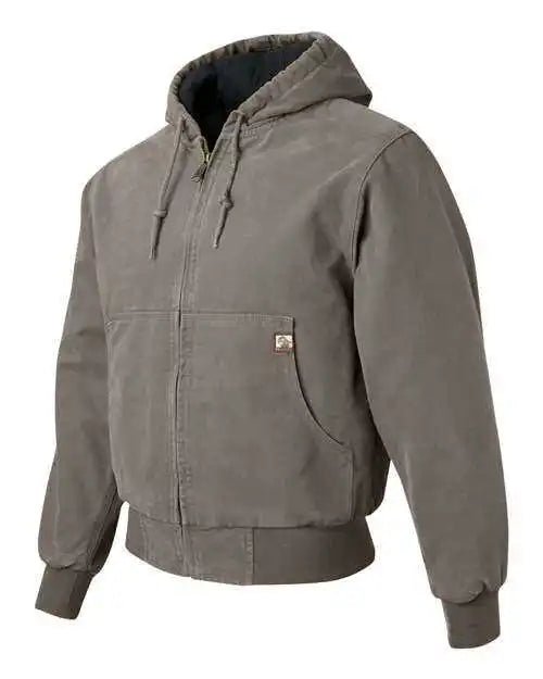 Dri Duck 5020t Cheyenne Boulder Cloth Hooded Jacket with Tricot Quilt Lining Tall Sizes - Gravel
