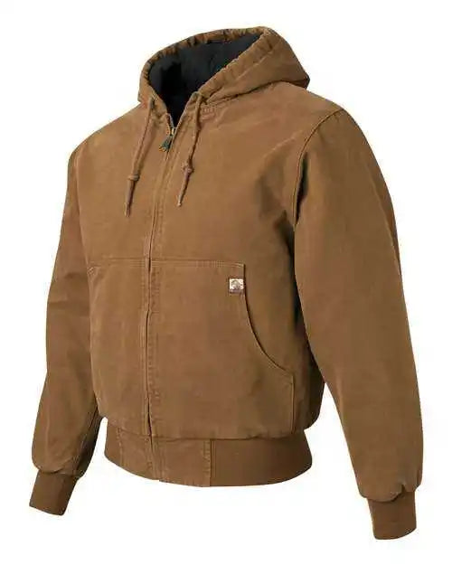 Dri Duck 5020t Cheyenne Boulder Cloth Hooded Jacket with Tricot Quilt Lining Tall Sizes Saddle