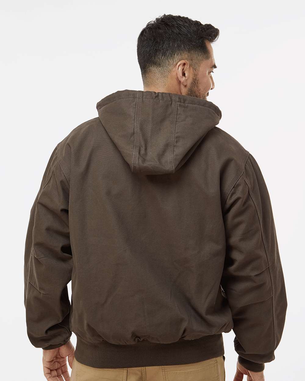 Dri Duck 5020t Cheyenne Boulder Cloth Hooded Jacket with Tricot Quilt Lining Tall Sizes - Tobacco