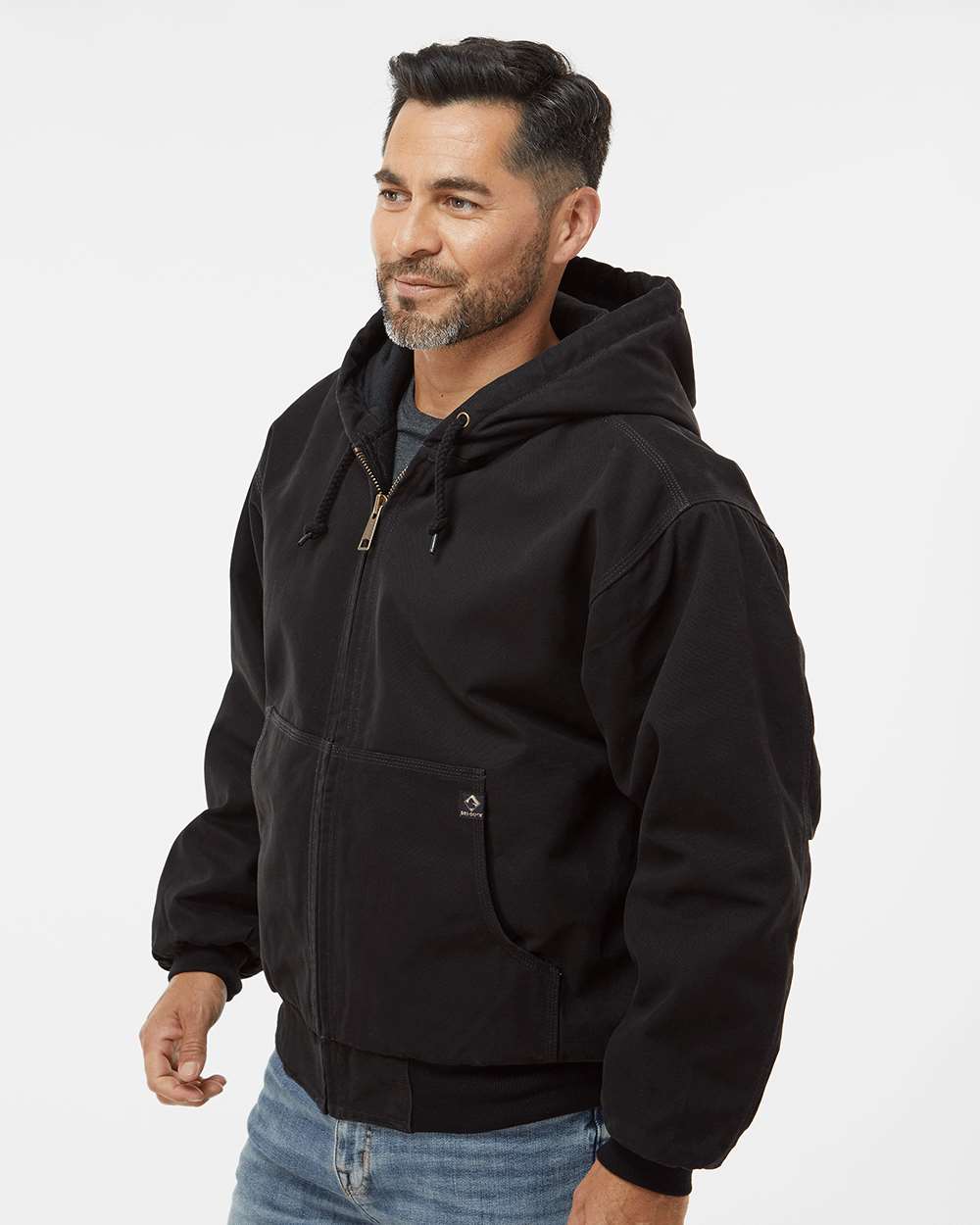Dri Duck 5020t Cheyenne Boulder Cloth Hooded Jacket with Tricot Quilt Lining Tall Sizes - Black