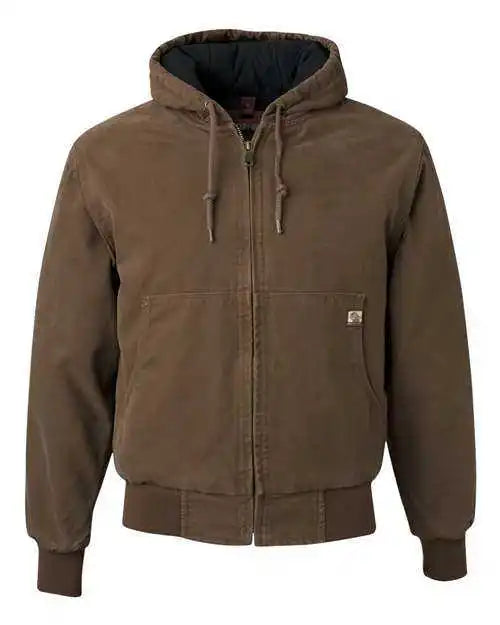 Dri Duck 5020t Cheyenne Boulder Cloth Hooded Jacket with Tricot Quilt Lining Tall Sizes - Field Khaki