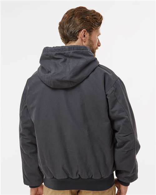 Dri Duck 5020t Cheyenne Boulder Cloth Hooded Jacket with Tricot Quilt Lining Tall Sizes - Charcoal