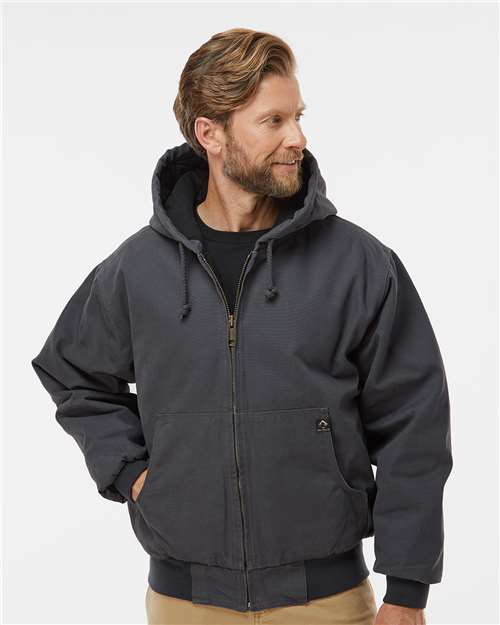 Dri Duck 5020t Cheyenne Boulder Cloth Hooded Jacket with Tricot Quilt Lining Tall Sizes - Charcoal