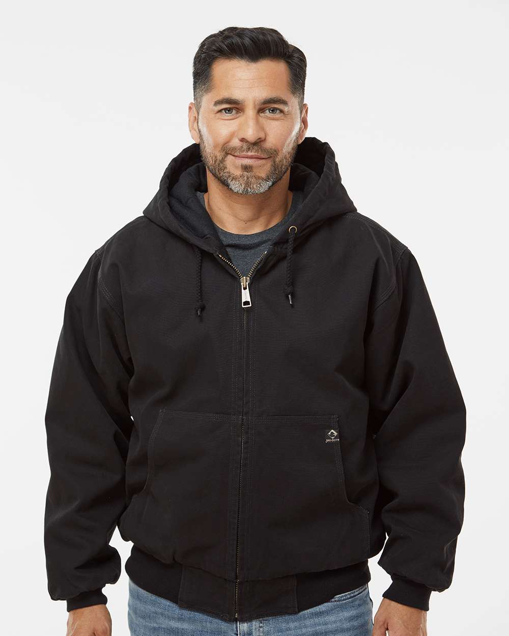 Dri Duck 5020t Cheyenne Boulder Cloth Hooded Jacket with Tricot Quilt Lining Tall Sizes - Black