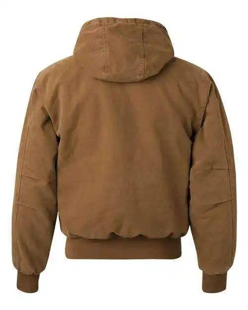 Dri Duck 5020t Cheyenne Boulder Cloth Hooded Jacket with Tricot Quilt Lining Tall Sizes Saddle