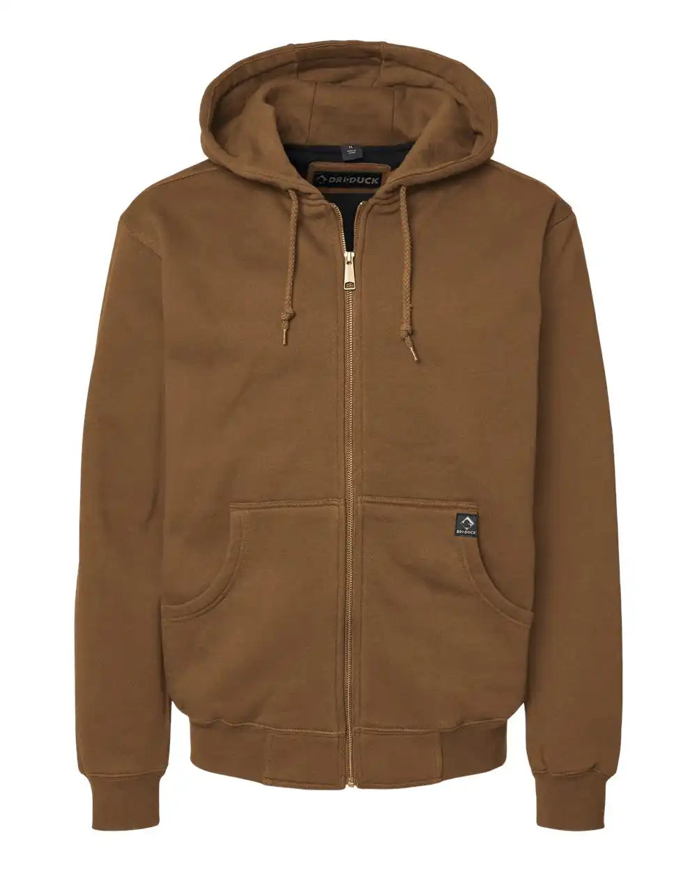 Dri Duck 7033 Crossfire Heavyweight Power Fleece Hooded Jacket with Thermal Lining - Saddle - s