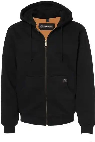 Dri Duck 7033 Crossfire Heavyweight Power Fleece Hooded Jacket with Thermal Lining Black