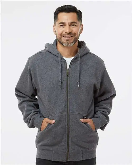 Dri Duck 7033 Crossfire Heavyweight Power Fleece Hooded Jacket with Thermal Lining - Dark Oxford