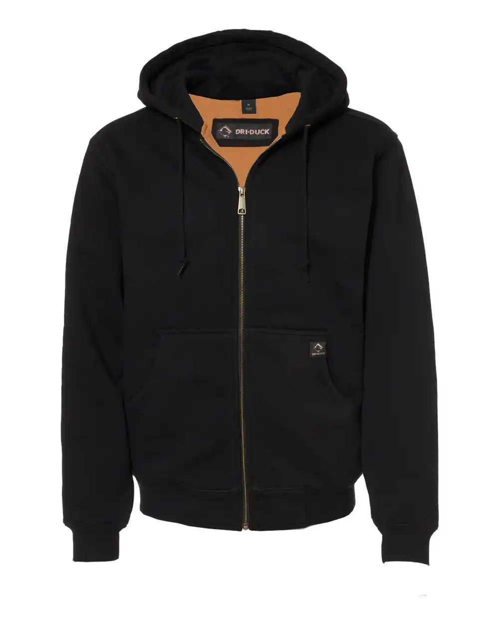 Dri Duck 7033 Crossfire Heavyweight Power Fleece Hooded Jacket with Thermal Lining - Black - s