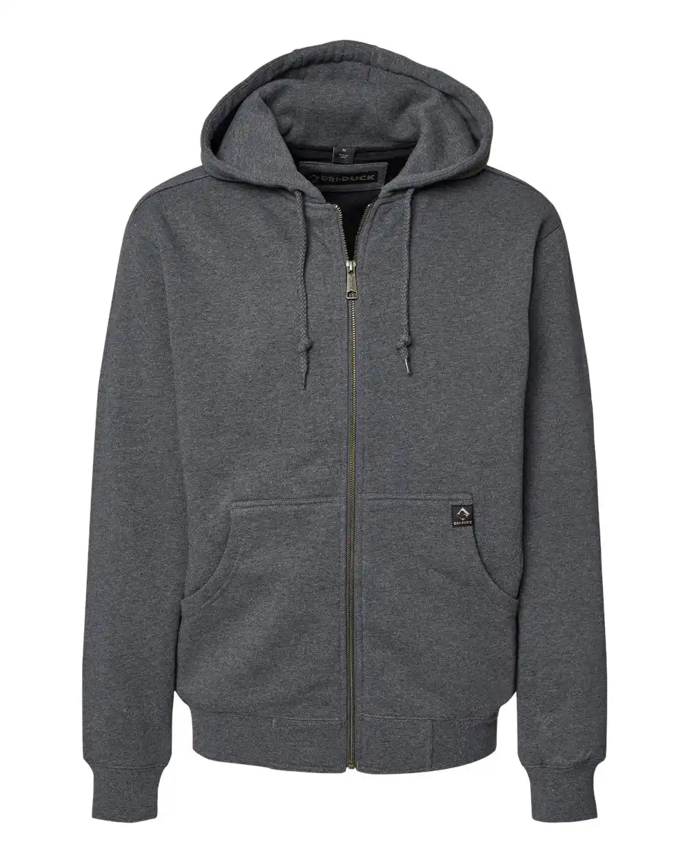 Dri Duck 7033t Crossfire Heavyweight Power Fleece Hooded Jacket with Thermal Lining Tall Sizes - Dark Oxford - Lt