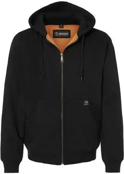 Dri Duck 7033t Crossfire Heavyweight Power Fleece Hooded Jacket with Thermal Lining Tall Sizes - Black