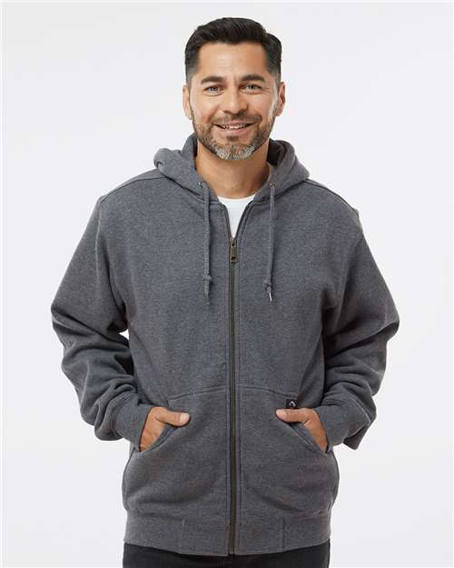Dri Duck 7033t Crossfire Heavyweight Power Fleece Hooded Jacket with Thermal Lining Tall Sizes - Dark Oxford
