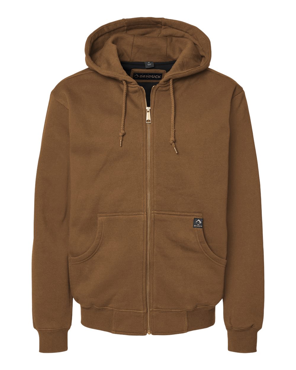 Dri Duck 7033t Crossfire Heavyweight Power Fleece Hooded Jacket with Thermal Lining Tall Sizes - Saddle