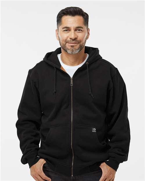 Dri Duck 7033t Crossfire Heavyweight Power Fleece Hooded Jacket with Thermal Lining Tall Sizes - Black