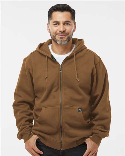 Dri Duck 7033t Crossfire Heavyweight Power Fleece Hooded Jacket with Thermal Lining Tall Sizes - Saddle