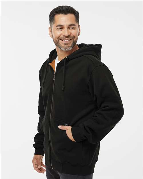 Dri Duck 7033t Crossfire Heavyweight Power Fleece Hooded Jacket with Thermal Lining Tall Sizes - Black